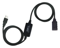 Wzmacniacz i przedłużacz PremiumCord USB 2.0 (A M-A F) 10 m, czarny (1 of 1)