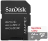 SanDisk Ultra 64GB microSDXC CL10 UHS-I Luas suas le 100MB san áireamh. cuibheoir thumbnail (1 of 2)