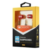 CANYON Stereohoofdtelefoon met platte kabelmicrofoon 1,2m rood (1 of 1)