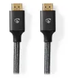 NEDIS PROFIGOLD Καλώδιο υψηλής ταχύτητας HDMI 2.0 με Ethernet 4K@60Hz επίχρυσες υποδοχές HDMI-HDMI βαμβακερό γκρι BOX 2m thumbnail (2 of 2)