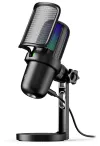 NEDIS microphone de jeu GSMIC210BK interrupteur de table filtre POP RGB USB-A noir