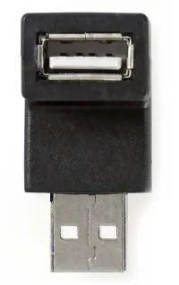 Adapter NEDIS wtyk USB 2.0 USB-A - gniazdo USB-A gniazdo 480 Mbps okrągły niklowany PVC czarny blister (1 of 2)