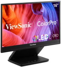 ViewSonic VP16-OLED — портативный монитор. 156 дюймов OLED 16:9 1920x1080 60 Гц 1 мс 400 кд м2 microHDMI 2xUSB-C подставка для динамика (1 of 8)