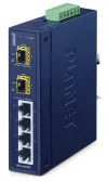 Planet IFGS-620TF industriële L2-switch 4x10 100TX 2x1Gb SFP -40~75°C 9-48VDC IP30 fanless ring data recovery