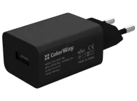 COLORWAY 1x USB mains charger 10W 100V-240V Black (1 of 3)