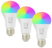 IMMAX NEO LITE SMART szett 3x LED izzó E27 11W RGB+CCT színes és fehér szabályozható Wi-Fi TUYA (1 of 5)