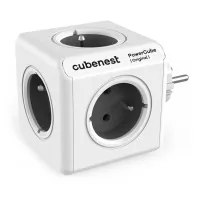 Cubenest Powercube Original 5x гнездо бяло сиво заземяване за деца макс. 16A 250V~3680W 50-60Hz (1 of 1)