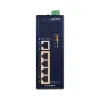 Planet Industrial PoE-Switch 5x1Gb 4x PoE 802.3at 36 120W -40 bis 75°C Dual 12-56VDC IP40 lüfterlos