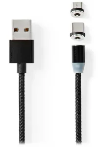 NEDIS USB 2.0 кабел USB-A щепсел - USB micro-B щепсел USB-C щепсел магнитни конектори черен блистер 2 м (1 of 2)