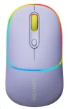 CANYON optinė belaidė pelė MW-22 RGB 800 1200 1600 dpi 4 klavišai BT+2.4GHz baterija 650mAh kalnų levanda