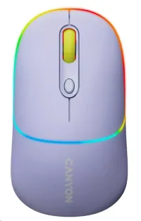 CANYON myš optická bezdrôtová MW-22 RGB 800 1200 1600 dpi 4 tl BT+2,4GHz batéria 650mAh mountain lavender (1 of 7)