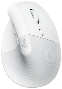 Logitech Lift Vertical Ergonomic Mouse - Vit Vertikal mus optisk 6 knappar trådlös Bluetooth (1 of 5)