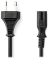 NEDIS Stroumkabel fir Adapter Euro Stecker - Stecker IEC-320-C7 Direktdirekter Zwee-Linn schwaarz Bulk 1m thumbnail (2 of 2)