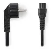 NEDIS-Stromkabel Typ F-Stecker – IEC-320-C5, gerades, abgewinkeltes Kleeblatt, schwarz, lose 2 m thumbnail (2 of 2)