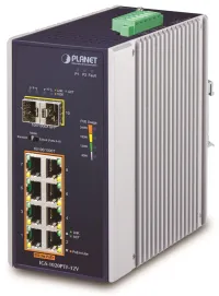 Planet IGS-1020PTF-12V Pramoninis L2 PoE jungiklis 8x1Gb + 2xSFP 802.3at 30 240W IP30 -40~+75°C 12-56VDC (1 of 3)