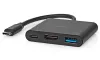 NEDIS USB 3.2 Gen 1 adapter USB-C plug - USB-A socket - USB-C socket HDMI output black box 10 cm