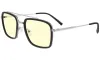 GUNNAR Büro-Gamingbrille BARRON SILVER bernsteinfarbene Gläser BLF 65 GUNNAR Fokus