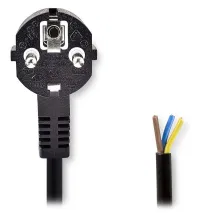 NEDIS Stroumkabel Typ F Stecker - oppen riichtwénkel schwaarz Bulk 3m (1 of 2)