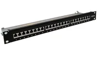 Panneau de brassage XtendLan 19" 24 ports CAT6A blindé - noir (1 of 2)