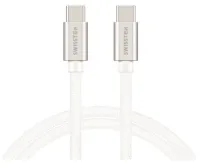 Дата-кабель Swissten USB-C USB-C з текстильним обплетенням 2.0 M Silver (1 of 1)