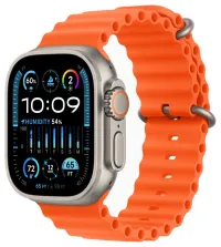 Apple Watch Ultra 2 49 mm Titan mit orangefarbenem Ocean-Armband (1 of 3)