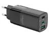 Adaptateur CubeNest S3D0 GaN 65W noir - (2x USB-C jusqu'à 65W 1x USB-A jusqu'à 60W) protection contre les surtensions et les sous-tensions