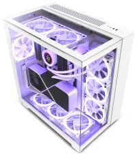 NZXT-fodral H9 Elite tvåkammar ATX 3xRGB 120 mm 1x 120 mm fläktglaserad RGB&fläktkontroll vit (1 of 5)