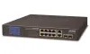 Planet FGSD-1022VHP PoE switch 8x100 2x1000-TP SFP LCD VLAN extend mód 10Mb do 250m IEEE 802.3at<120W