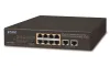 Planet GSD-1008HP Conmutador PoE 8x PoE 802.3at 120W+ 2x 1000Base-T VLAN modo extendido 10Mb s hasta 250m