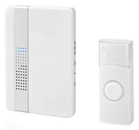 NEDIS Wireless Doorbell Kit Mains Powered 36 Melodies Range 300m 80dB White (1 of 3)