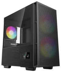 DEEPCOOL cabinet CH360 Digital mATX 140mm +120mm fan USB 3.0 USB-C mesh panel glass side black (1 of 10)