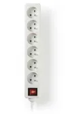 NEDIS Power Extension Socket Wénkel 6x Socket Switch wäiss 1,5m