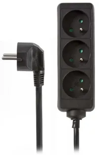 NEDIS power extension socket angled 3x socket black 5m (1 of 1)