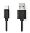 NEDIS kabel USB 2.0 utikač USB-C - utikač USB-A crni 1m thumbnail (2 of 2)