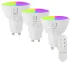 IMMAX NEO LITE SMART készlet 3x LED izzó GU10 6W RGB+CCT szabályozható Beacon DO Wi-Fi TUYA