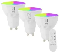 IMMAX NEO LITE SMART készlet 3x LED izzó GU10 6W RGB+CCT szabályozható Beacon DO Wi-Fi TUYA (1 of 6)