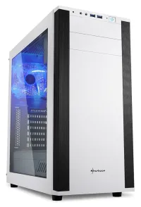 Θήκη Sharkoon M25-W Middle Tower 2x USB3.0 διάφανη όψη λευκή (1 of 4)