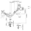 Neomounts DS70-750BL2 Displei hoidik laualatt 17-27" klamber VESA 100X100 kandevõime 2x7kg gaasikolb 2 ekraani must thumbnail (7 of 7)
