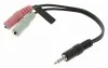 NEDIS adapter voor headsets stekker 3,5 mm jack - 2x stopcontact 3,5 mm jack zwart 20cm