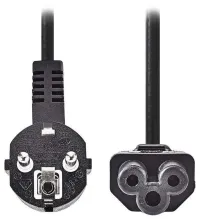 Cabo de alimentação NEDIS Tipo F Plug - IEC-320-C5 trevo reto angular preto granel 2m (1 of 2)