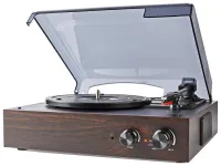 NEDIS turntable 1x stereo RCA 18 W built-in (pre) amplifier MP3 conversion ABS MDF brown (1 of 7)