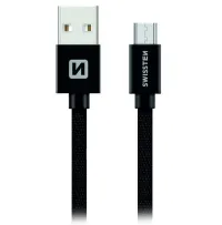 Swissten Sonraí Cábla Teicstíle Usb Micrimhilseogra Usb 2.0 M Dubh (1 of 1)