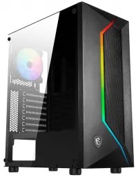 MSI калъф MAG VAMPIRIC 100R без захранване закалено стъкло 1x RGB 120 мм вентилатор 1x USB3.0 2x USB2.0 черен (1 of 4)