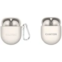 CANYON TWS-6 BT kuulokkeet mikrofonilla BT V5.3 JL 6976D4 kotelo 400mAh+30mAh jopa 21h beige (1 of 5)