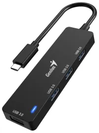 GENIUS hub UH-400 USB-C naar 4x USB3.0 zwart (1 of 1)