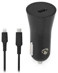 NEDIS auto lādētājs 20 W 12 - 24 V DC 3.0 A USB-C automātiskā sprieguma izvēle melns kabelis 1 m (1 of 2)