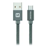 Swissten Кабель для передачи данных Текстильный Usb Micro Usb 2,0 M Серый (1 of 1)