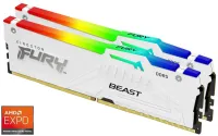 KINGSTON FURY Beast White RGB EXPO 64GB DDR5 6000MHz CL36 DIMM Kit 2x 32GB (1 of 3)