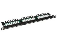 Solarix 19" Patch panel 24xRJ45 CAT5E UTP z balansirno palico črn 05U SX24HD-5E-UTP-BK (1 of 1)