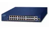 Planet FGSD-2621P Коммутатор PoE 24x100M + 1x1Gb RJ45 + 1xSFP PoE 802.3at 185W, режим расширения 10Mb-250m